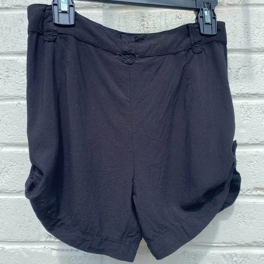 Ella Moss shorts black side cuff snap girls 14